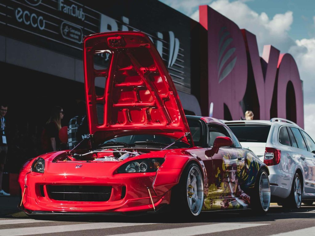 red honda s2000 outdoors daytime